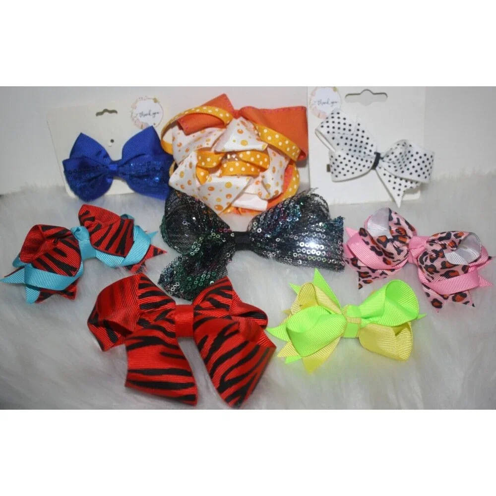 Lot of 8 Girls Hair Accessories Headbands Bows Colorful NIP